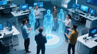 Holographic Teleportation for Remote Workplaces